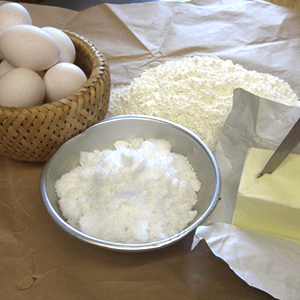 厳選した素材の卵・バター・小麦粉